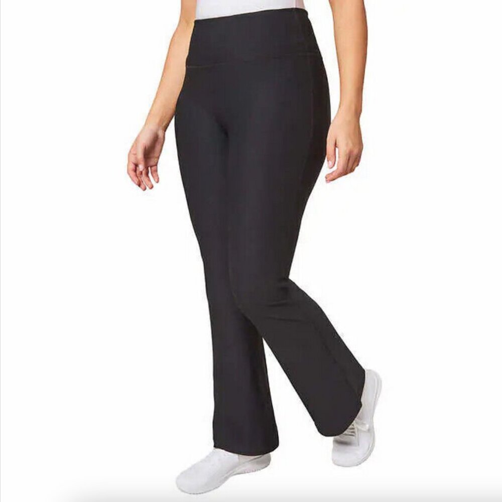 NWT Mondetta XXL High Waist Wide Leg Flared Black Yoga Pants